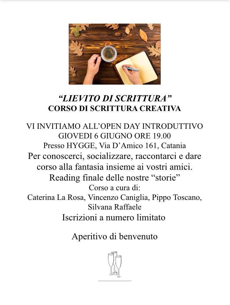 “LIEVITO DI SCRITTURA” CORSO DI SCRITTURA CREATIVA E “READING” FINALE